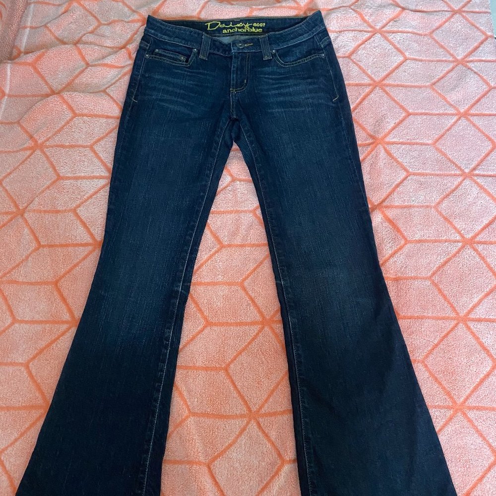 Dark blue boot-cut jeans